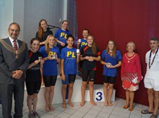 Event 7 Girls 100m free finalists