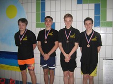 Event 33 Boys 200m free relay champs.  3rd Place - Tavistock