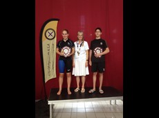 Ladies & Mens 100m Free champions